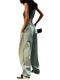 Pants Y2K Clothes Loose Drawstring Low Waist Joggers Trousers Women Casual Outfits Streetwear Baggy Wide Leg