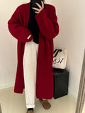 Zingj Wind Knitting Long Armband Coat Female Winter New Net Version Over The High Senior Sweater