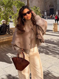 2025 Fashion Knitted Round-Necked Shawl Cape Design Woolen Sweater Women's