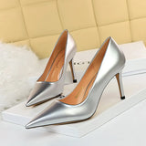 Zingj Simple High Heel Bright Finish Paint Leather Shallow Mouth Tip Sexy Show Thin Professional OL High Heels Single