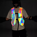 Tactical Function Style Colorful Reflective Vest With Multi-Pocket Vest Vest Jacket For Men And Women-Outfit