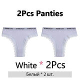 2PCS/Set Women's Panties Cotton Lace Panties And Thongs Comfortable Lingerie Low Waisted Underpants Female Lingerie