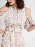 Japanese New Style Two Wear Women Vestidos 2022 Spring Robes Off Shoulder Drawstring Slim Waist Print Pleated
