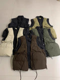 White Duck Velvet High-End Station Autumn And Winter New Down Vest Female Version Of Cowboy Stitching Fake Two Vest-Outfit