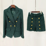 Autumn And Winter New High-End Fabric Trough Tuxedo Side Coarse Flowers To Repair Suit Jacket Ink