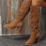 Zingj Women's Over-Knee Boots 2024 Autumn And Winter New Thick Heels, High Heels, Thin Suede Boots, Women's Side Zipper Long