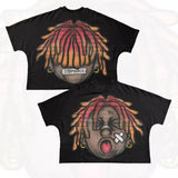 T-Shirt Hip-Hop Fun Cartoon Pattern Printing Oversized T-Shirt Original Gothic Cotton Short