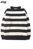 Sweater Women Pullovers Knit Casual Striped Pullovers Jumper Warm Teen Gril Streetwear Knitwear Sueters De