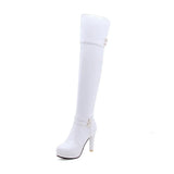 Sgesvier 2021 Black High Heels Over The Knee Boots Women Platform Thigh High Boots Autumn Winter Long Boots Shoes Sexy
