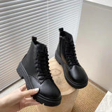 Boots Women 2025 New Lady British Wind Black Increases Short
