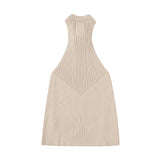 New Spring Style Hangs Neck Slim Buttons And Decorates Knitted Blouse