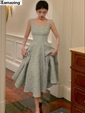 Women Vintage Elegant Party Sleeveless Midi Dress Lady Evening Party A Line Fashion Prom Female Clothing