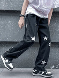 Men's Washed Star Graphic Loose Jeans- Outfit