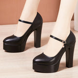 Pointed Cheongsam Walking Shoes Waterproof Platform Comfortable Shallow Mouth Size Cheongsam Performance Women's Shoes Work