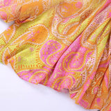 New Hollowed-Out Design Printed Long-Sleeved Dress