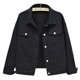 Zingj Denim Jacket Women's Loose Summer Korean Casual Versatile 2024 Short Jacket Long Sleeve Jacket-Outfit