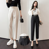 Zingj Spring And Autumn New Slim Slim Elastic High Waist Casual Nine Minute Pants Women's Small Feet Suit