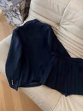 2023 Autumn New Arrivals College Style Blazer Jacket for Women - Petite Suit Girl Pleated Skirt Set 2 Piece Suit Female