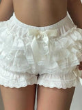 White Pumpkin Shorts with Lace