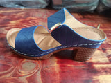 Dew A Word High-Heeling Slippers Women's New Coarse And Embossed Fashion Cool