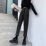 Zingj Female 2024 New Autumn Korean Version Loose Straight Versatile Radish High Waist Show Thin Dad Pants Tide-Outfit