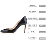 Onlymaker Women's Pointed Toe 8CM High Heel Slip On Stiletto Pumps Large Size Red Black White Pink Basic Chic