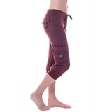 Waist Button Pocket Yoga Cropped