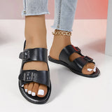 Zingj Size Clasp Flat-Soled Slippers Women's Open-Toed Retro Sandy Beach