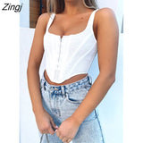 Women Casual Close-fitting Tank Tops Fashion Solid Color U-shaped Neck Sleeveless Crop Tops Summer Mesh Wrap