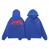 Printing Leisure Retro Tide Card Loose Hooded Sweaters For Men And