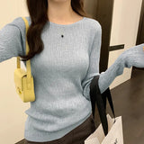 Bamboo Hemp Long-Sleeved Stretch Bottoming Women's Autumn And Winter New Solid Color Thin