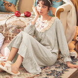Nightgowns Women Long Sleeve Autumn Chic Popular Ulzzang Popular Vintage Female Nightwear Soft Loose Schoolgirls