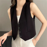 Zingj Vest Women's Vest Outside The New 2024 Autumn Jacket Slim Sleeveless Short Vest Jacket Horse