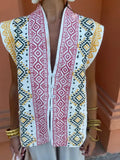 Bohemia V Neck Single-breasted Printed Vest Women Elegant Sleeveless Waistcoat 2024 New Summer Chic Lady High