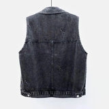Zingj Summer New Denim Vest Female Short Style Sleeveless Horse Clip Vest Jacket Jacket-Outfit