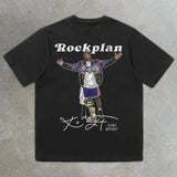 Men's T-Shirt 2024 Basketball Shirt Sports Style Short-Sleeved Cotton Print Loose T-Shirt Street Hip-Hop Blouse Short