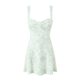 New Sleeveless Print Slim Short Dress In