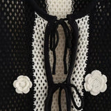 New Black-And-White Splicing Belt Knitted Casual Loose Vest In