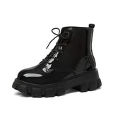 Zingj Bottom Martin Boots Female 2023 New Increased Thick Bottom Round Head British Wind College Style Women's Ankle Boots-Outfit