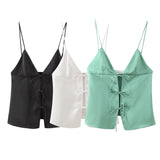Spring Bowknot Silk Satin Blouse