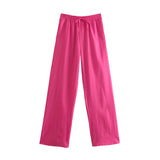 New Pocket Pendent Loose Shirt Elastic Waist Pant
