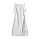 New Spring Style One-Word Pleated Solid-Color Dress Sexy Sling Hip