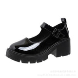 Zingj Head Small Leather Shoes Female British Wind 2023 New Spring Jk Uniform Thick Platform Korean Version Lady Mary Jane Shoes-Outfit