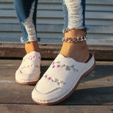 Zingj Size Small Flower Semi-Slippers Women's Womens Slippers Large Size Thick-Soled Baotou Women's