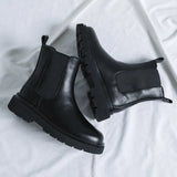 Zingj Size Autumn And Winter Martens 45 Men's Korean Chelsea Men's Boots 46 British Wind And Velvet High Top Shoes