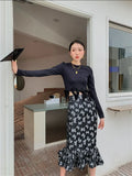 Summer Black Bodycon Long Mermaid Skirt For Women 2022 High Waist Ladies Fishtail Skirt Korean Style