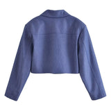 New Shoulder Padded Short Jacket 1165329 Pleated Wide-Leg Trousers