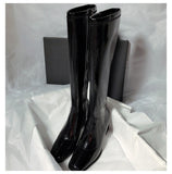 Zingj New 2023 Thigh-High Boot Rear Zipper Shows The Slim Square Head Knight Boots-Outfit