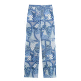 Spring Paisley Printed Shirt 3345777 Printed Pants
