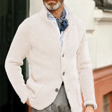 New Products - Dress Men's Casual Long-Sleeved Pure Color Knit Coat Men's